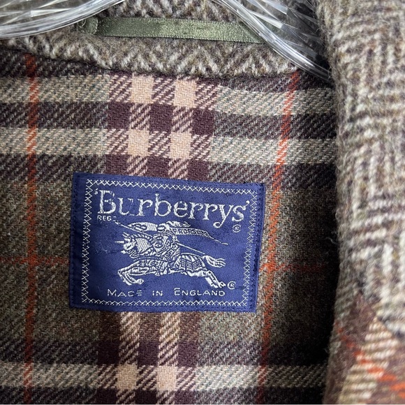 BURBERRYS London Wool Jacket Vintage Reg 38 Bomber Rare Herringbone Brown Men - Picture 2 of 8